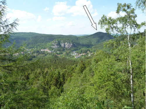 Blick zum Ameisenberg von der großen Felsengasse