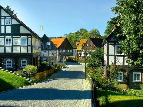 Umgebindehäuser in Waltersdorf an der Lausche