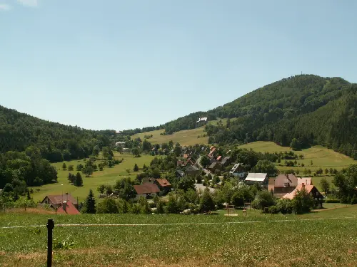 Blick über Waltersdorf zur Lausche